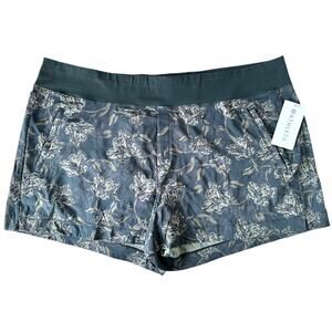 Athleta Women's Trekkie North Printed Hiking Shorts Plus Sz 26 Green Printed